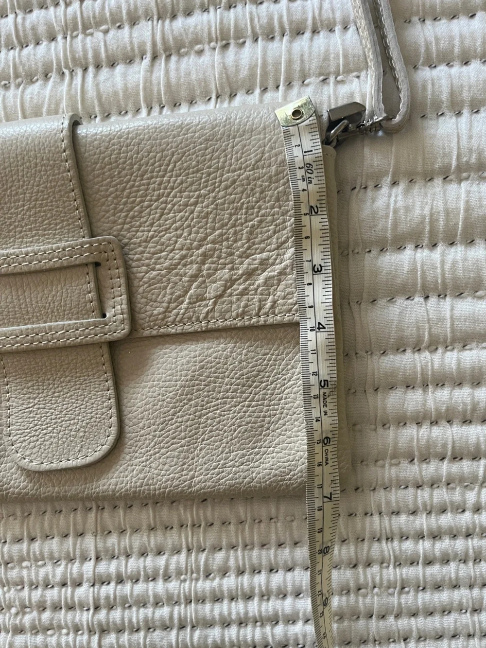 Genuine Italian Leather Ivory Crossbody